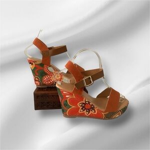 Colorful Floral Wedge Sandals US size 9
NWOT